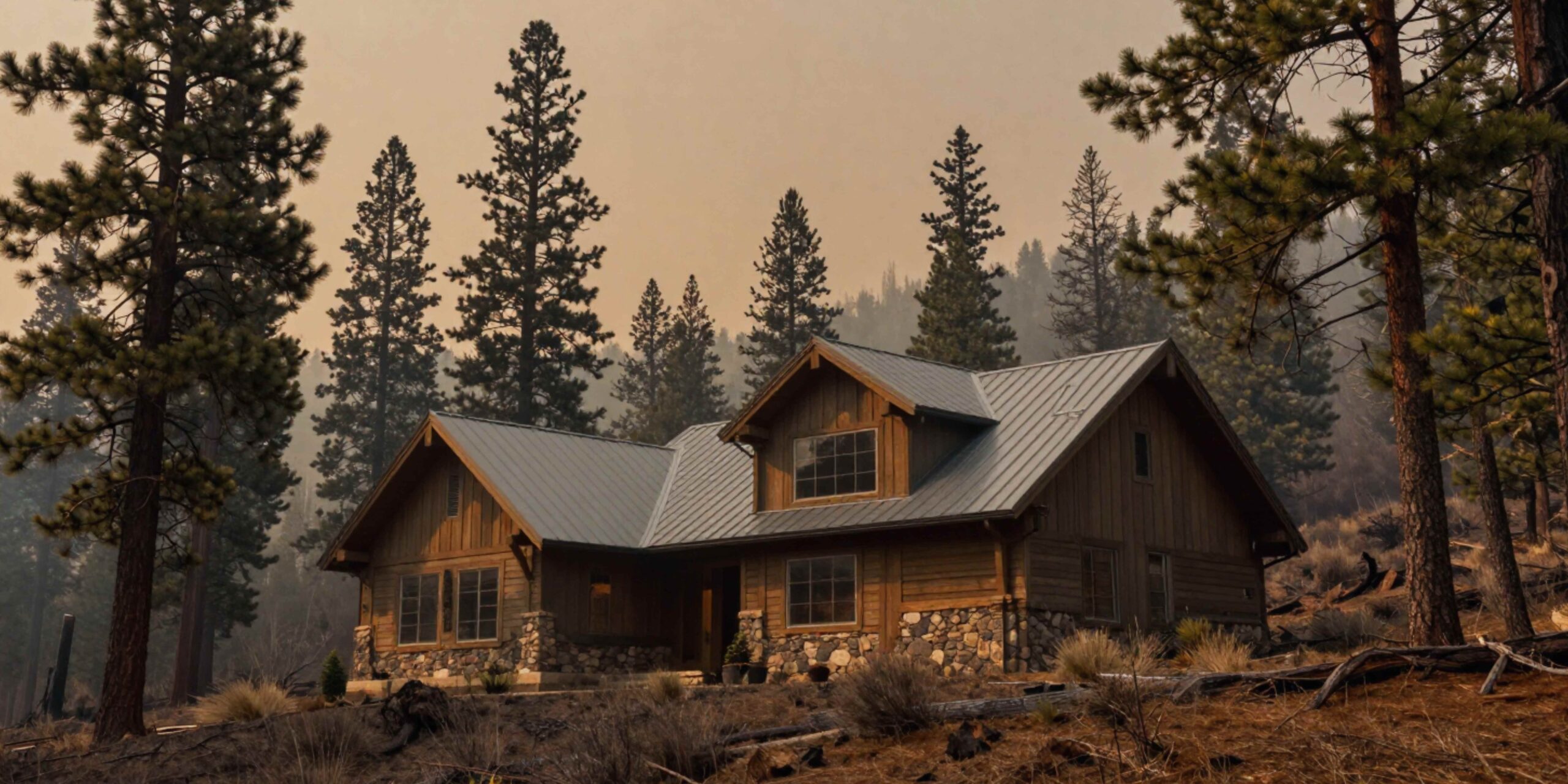 Colorado mountain home with a metal roof designed for wildfire resilience